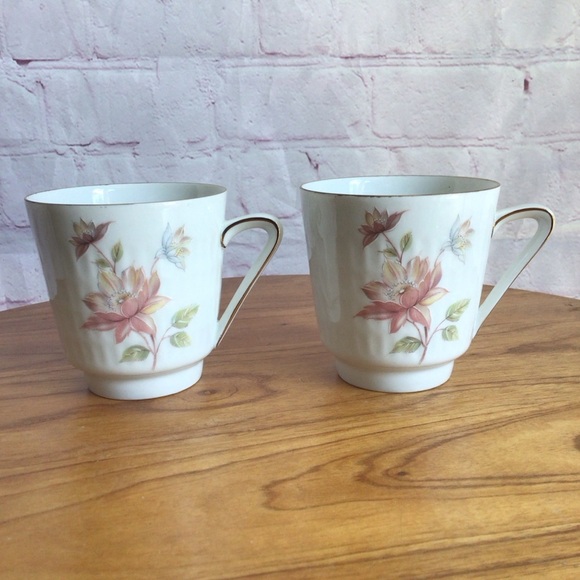 Vintage Scherzer Bavaria Floral Porcelain Mugs - Set of 2 - Picture 1 of 10